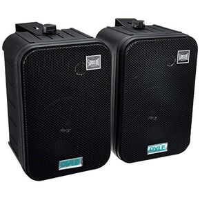 Pyle Home Dual Waterproof Outdoor Speaker System - 5.25 Inch Pair of Weatherproof Wall/Ceiling Mounted Speakers w/Heavy Duty Grill, Universal Mount - for Use in The Pool, Patio, Indoor PDWR40B (Black)