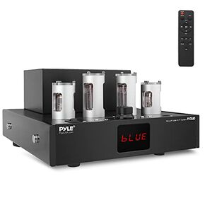 Pyle Bluetooth Tube Amplifier Stereo Receiver - 600W Home Audio Desktop Stereo Vacuum Tube Power Amplifier Receiver w/ 2 Vacuum Tubes, AUX/MP3/Microphone Inputs, Pure Copper Speaker Output - PVTA20 in Kuwait
