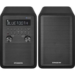 Sangean WR-50P AM/FM Bluetooth Wood Cabinet Tabletop Stereo Digital Receiver, Black in Kuwait