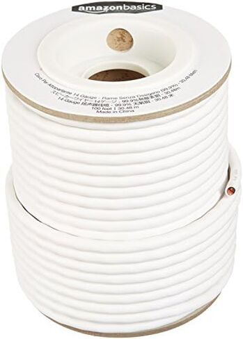 Amazon Basics 12-Gauge Audio Speaker Wire Cable - 99.9% Oxygen-Free Copper, White, 100 Feet in Kuwait