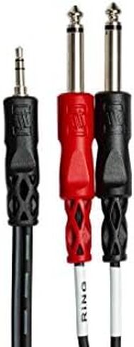 Hosa 3.5mm TRS to 1/4 inch TS Stereo Breakout Cables Bundle (10 Feet, 5 Feet) | Connect Audio Devices to Mixing Consoles in Saudi Arabia
