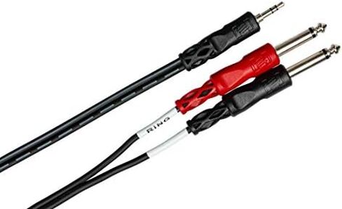 Hosa 3.5mm TRS to 1/4 inch TS Stereo Breakout Cables Bundle (10 Feet, 5 Feet) | Connect Audio Devices to Mixing Consoles in Saudi Arabia