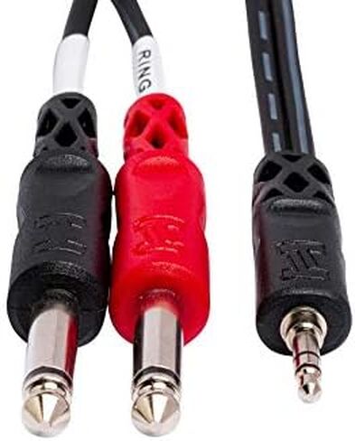 Hosa 3.5mm TRS to 1/4 inch TS Stereo Breakout Cables Bundle (10 Feet, 5 Feet) | Connect Audio Devices to Mixing Consoles in Saudi Arabia