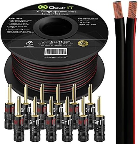 16AWG Speaker Wire, GearIT Pro Series 16 Gauge Speaker Wire Cable (100 Feet / 30.48 Meters) Great Use for Home Theater Speakers and Car Speakers, White in Saudi Arabia