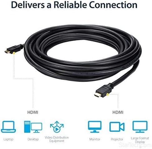 StarTech 25ft Plenum HDMI Cable, 4K 30Hz, 10.2Gbps, Male to Male (HDPMM25) in Kuwait