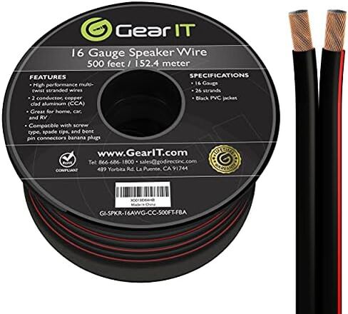 16AWG Speaker Wire, GearIT Pro Series 16 Gauge Speaker Wire Cable (100 Feet / 30.48 Meters) Great Use for Home Theater Speakers and Car Speakers, White in Saudi Arabia