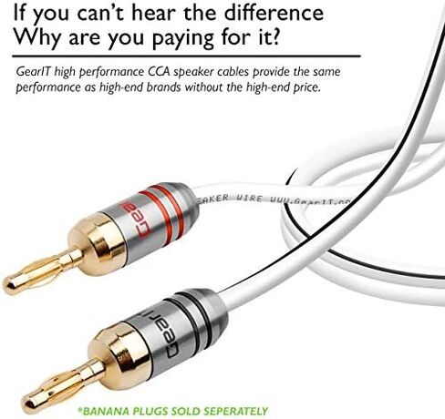 سلك مكبر صوت بقياس 18AWG، كابل سلك مكبر صوت بقياس 18 AWG من سلسلة GearIT Pro (100 قدم / 30.48 مترًا) استخدام رائع لمكبرات صوت المسرح المنزلي ومكبرات صوت السيارة، أسود in Kuwait