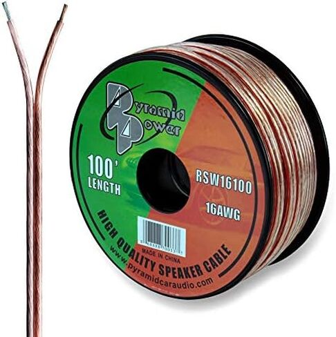 Pyramid 50ft 14 Gauge Speaker Wire-Copper Cable in Spool for Connecting Audio Stereo to Amplifier,Surround Sound System,TV Home Theater and Car Stereo-Pyramid RSW1450,BLACK in Kuwait