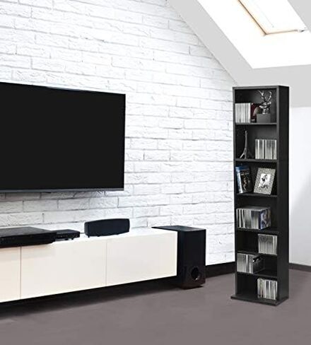 Atlantic Summit Media Storage Cabinet – Protects & Organizes Prized Music, Movie, Video Games or Memorabilia Collections, PN 74735727 in Espresso in Saudi Arabia
