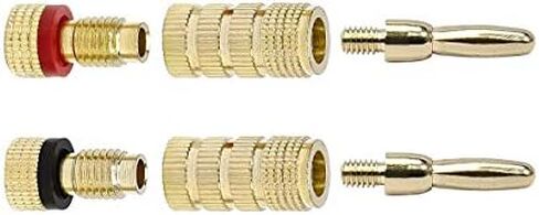 Monoprice Gold Plated Speaker Banana Plugs – 5 Pairs – Closed Screw Type, For Speaker Wire, Home Theater, Wall Plates And More in Kuwait