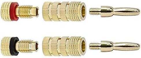 Monoprice Gold Plated Speaker Banana Plugs – 5 Pairs – Closed Screw Type, For Speaker Wire, Home Theater, Wall Plates And More in Kuwait