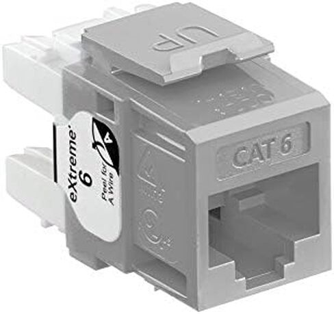 Leviton 61110-BE6 Extreme 6+ QuickPort Connector, CAT 6, Black, 25-Pack & 49255-H48 QuickPort Flat Panel, 48-Port, 2RU, Cable Management Bar Included, Black in Saudi Arabia