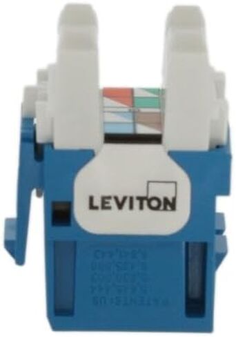 Leviton 61110-BE6 Extreme 6+ QuickPort Connector, CAT 6, Black, 25-Pack & 49255-H48 QuickPort Flat Panel, 48-Port, 2RU, Cable Management Bar Included, Black in Saudi Arabia