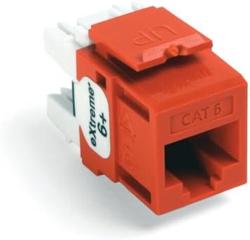 Leviton 61110-BE6 Extreme 6+ QuickPort Connector, CAT 6, Black, 25-Pack & 49255-H48 QuickPort Flat Panel, 48-Port, 2RU, Cable Management Bar Included, Black in Saudi Arabia