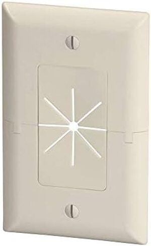 DATA COMM Electronics 45-0017-BK Split Style TV Plate with Flexible AV/HDMI Cable Pass-Through - Black in Kuwait