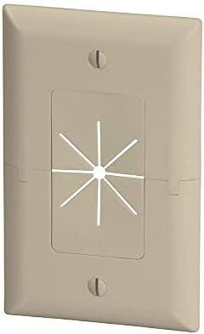 DATA COMM Electronics 45-0017-BK Split Style TV Plate with Flexible AV/HDMI Cable Pass-Through - Black in Kuwait
