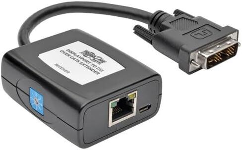 Tripp Lite DisplayPort to DVI Over Cat5/6 Active Extender Kit, Pigtail-Style Transmitter & Receiver, Video/Audio, 1080/60p, Up to 125-ft. (B150-1A1-DVI),Black in Saudi Arabia