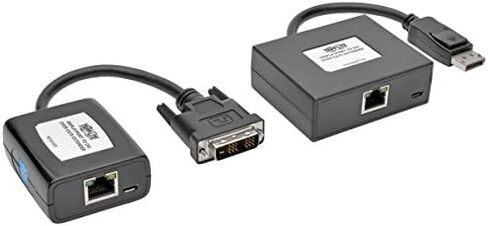 Tripp Lite DisplayPort to DVI Over Cat5/6 Active Extender Kit, Pigtail-Style Transmitter & Receiver, Video/Audio, 1080/60p, Up to 125-ft. (B150-1A1-DVI),Black in Saudi Arabia