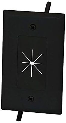 DATA COMM 45-0014-BK Cable Plate with Flexible Opening, 1-Gang, Black in Kuwait