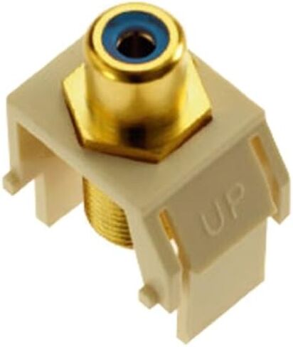 Legrand - OnQ Blue RCA to F Connector, Standard RCA Front Jack Fits In All Keystone Wall Plates, F-Type Coaxial Rear Jack for Audio and Video, White, WP3464WH in Saudi Arabia