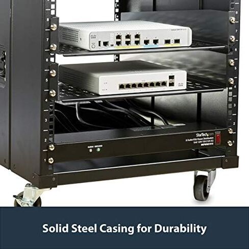 StarTech.com 8 Outlet Horizontal 1U Rack Mount PDU Power Strip & TRENDnet 24-Port Blank Keystone 1U Patch Panel, 1U 19" Metal Rackmount Housing, Recommended with TC-K25C6 & TC-K50C6 in Saudi Arabia
