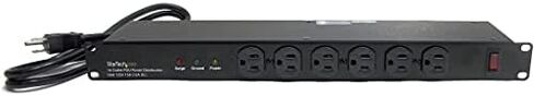 StarTech.com 8 Outlet Horizontal 1U Rack Mount PDU Power Strip & TRENDnet 24-Port Blank Keystone 1U Patch Panel, 1U 19" Metal Rackmount Housing, Recommended with TC-K25C6 & TC-K50C6 in Saudi Arabia