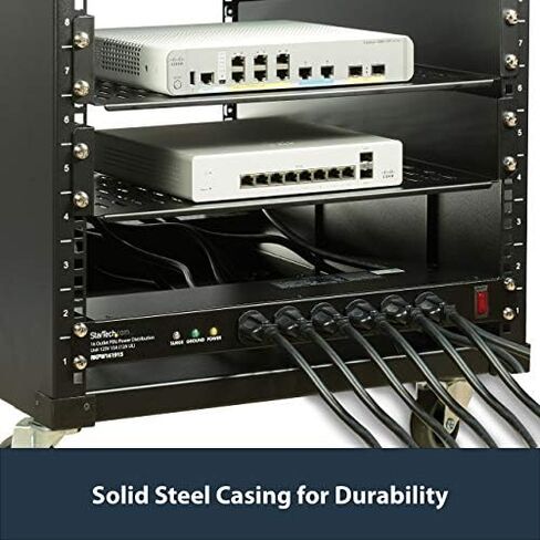 StarTech.com 8 Outlet Horizontal 1U Rack Mount PDU Power Strip & TRENDnet 24-Port Blank Keystone 1U Patch Panel, 1U 19" Metal Rackmount Housing, Recommended with TC-K25C6 & TC-K50C6 in Saudi Arabia