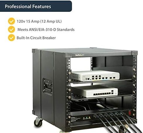 StarTech.com 8 Outlet Horizontal 1U Rack Mount PDU Power Strip & TRENDnet 24-Port Blank Keystone 1U Patch Panel, 1U 19" Metal Rackmount Housing, Recommended with TC-K25C6 & TC-K50C6 in Saudi Arabia