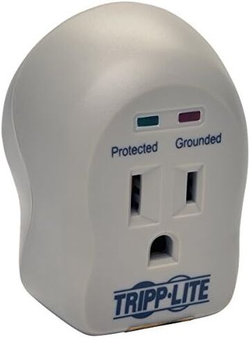 Tripp Lite 3 Outlet Portable Surge Protector Power Strip, Direct Plug in, 5,000 Insurance (SK3-0), Apple, Grey (Pack of 2) in Kuwait