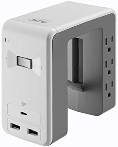 APC Desk Mount Power Station PE6U4, U-Shaped Surge Protector with USB Ports (4), Desk Clamp, 6 Outlet, 1080 Joules Black in Kuwait