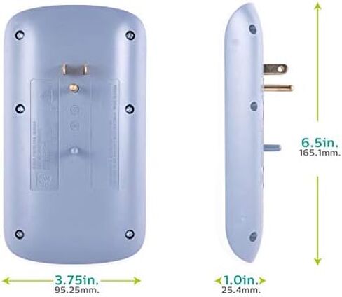 Philips Outlet Extender with 2-USB Port, Charging Station, Grounded Power Adapter, 3-Prong, 2.1 AMP/10 Watt, ETL Listed, White, SPP1201WA/37 in Kuwait