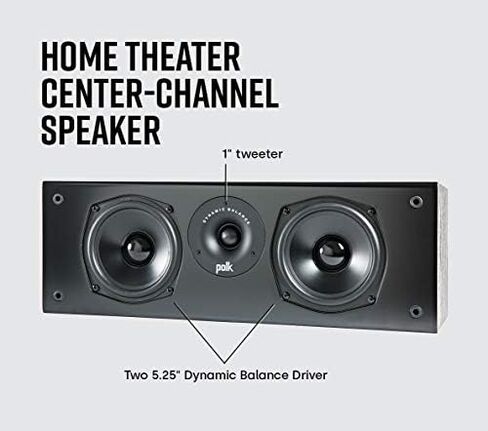 Polk Audio PSW10 Sound Floor Standing Speakers, 100W Black & Polk Audio T30 Shelf Mount Speaker, Black in Saudi Arabia