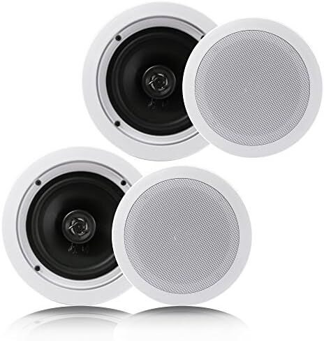 Pyle Pair 6.5" Flush Mount In-wall In-ceiling 2-Way Home Speaker System (PDIC1661RD) White and Pyle Wireless Bluetooth Stereo Power Amplifier in Saudi Arabia