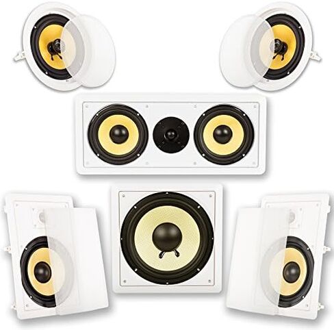 Acoustic Audio by Goldwood HD516 In-Wall/Ceiling Home Theater Surround 5.1 Speaker System, 6.5-Inch, White in Saudi Arabia
