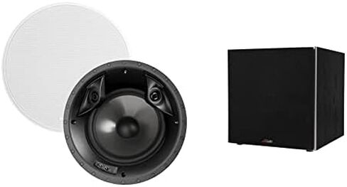 Polk Audio 80F/X-RT in-Ceiling 2-Way Round Surround Speakers - 8" Woofer, Dual 3/4" Tweeters | 100 Watts | Paintable Sheer Grille | White, Pair in Saudi Arabia