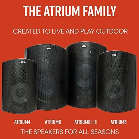 Polk Audio Atrium8 Sound Tabletop Speakers, White & Polk Audio Atrium 4 Wall Mount Speakers, White in Saudi Arabia