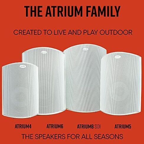 Polk Audio Atrium8 Sound Tabletop Speakers, White & Polk Audio Atrium 4 Wall Mount Speakers, White in Saudi Arabia