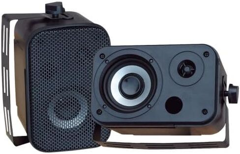 Pyle Home Dual Waterproof Outdoor Speaker System - 5.25 Inch Pair of Weatherproof Wall/Ceiling Mounted Speakers w/Heavy Duty Grill, Universal Mount - for Use in The Pool, Patio, Indoor PDWR40B (Black) in Saudi Arabia