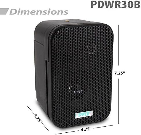Pyle Home Dual Waterproof Outdoor Speaker System - 5.25 Inch Pair of Weatherproof Wall/Ceiling Mounted Speakers w/Heavy Duty Grill, Universal Mount - for Use in The Pool, Patio, Indoor PDWR40B (Black) in Saudi Arabia