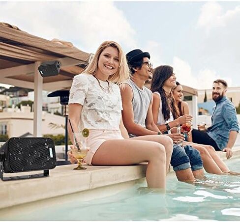 Pyle Home Dual Waterproof Outdoor Speaker System - 5.25 Inch Pair of Weatherproof Wall/Ceiling Mounted Speakers w/Heavy Duty Grill, Universal Mount - for Use in The Pool, Patio, Indoor PDWR40B (Black) in Saudi Arabia