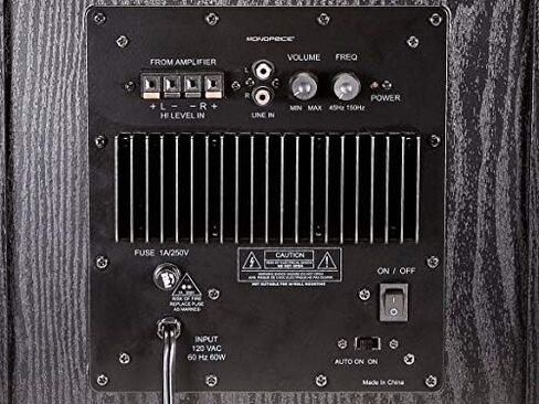 Monoprice 60-Watt Powered Subwoofer - 8 Inch With Auto-On Function, For Studio And Home Theater Black in Saudi Arabia