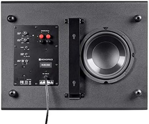Monoprice SSW-8 Slim Powered Subwoofer - 8 Inch Woofer, 100 Watt, Low Profile, Powerful Amp, Low Pass, RCA and Speaker Level Terminal Inputs, Black in Kuwait