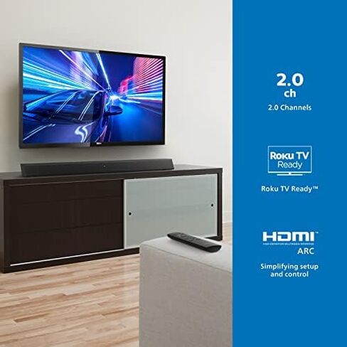 PHILIPS B5106 2.0-Channel Soundbar with HDMI ARC Support, Roku TV Ready, Black in Saudi Arabia
