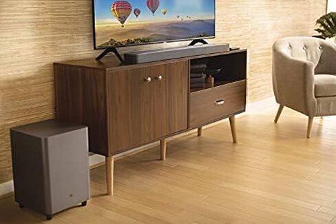جيه بي ال بار 5.1 - ساوند بار مع محيط افتراضي مدمج، 4 كيه ومضخم صوت لاسلكي 10 بوصة (JBL2GBAR51IMBLKAM)، أسود in Kuwait