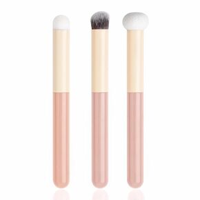 Concealer Brush Set by GOERTI Angled Concealer Brushes for Under Eye Concealer Nose Contour Brush Small Sponge Blender Cover and Blend Imperfections Full or Spot Coverage 3pcs (Green)