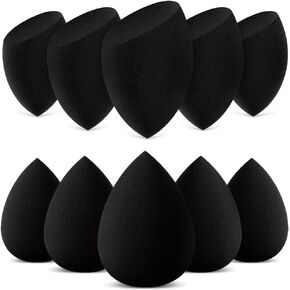 InnoGear Makeup Sponge, 10 Pcs Makeup Sponges Blender Set Beauty Cosmetic Foundation Blending Applicator Puff, Flawless for Liquid Cream Powder (Basic Black)