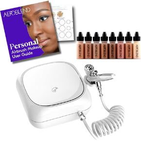 مجموعة أدوات المكياج الشخصية Aeroblend Airbrush - كريم أساس متوسط ​​- مع مجموعة من 8 ألوان