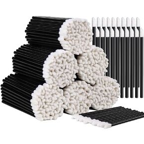 Teenitor 600 Pcs Disposable Lip wands Lip Applicators Disposable, Lipstick Testers Wands Lint Free Applicators for Makeup Lip Brushes Wands Makeup Beauty Tool Black