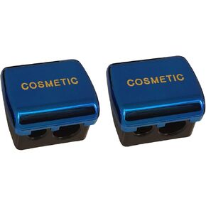 Dual Makeup Sharpener (2 Pack) for Cosmetic Eyebrow Eyeliner Pencil, Blue