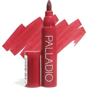 Palladio Lip Stain, Hydrating and Waterproof Formula, Matte Color Look, Longlasting All Day Wear Lip Color, Smudge Proof Natural Finish, Precise Chisel Tip Marker, Berry